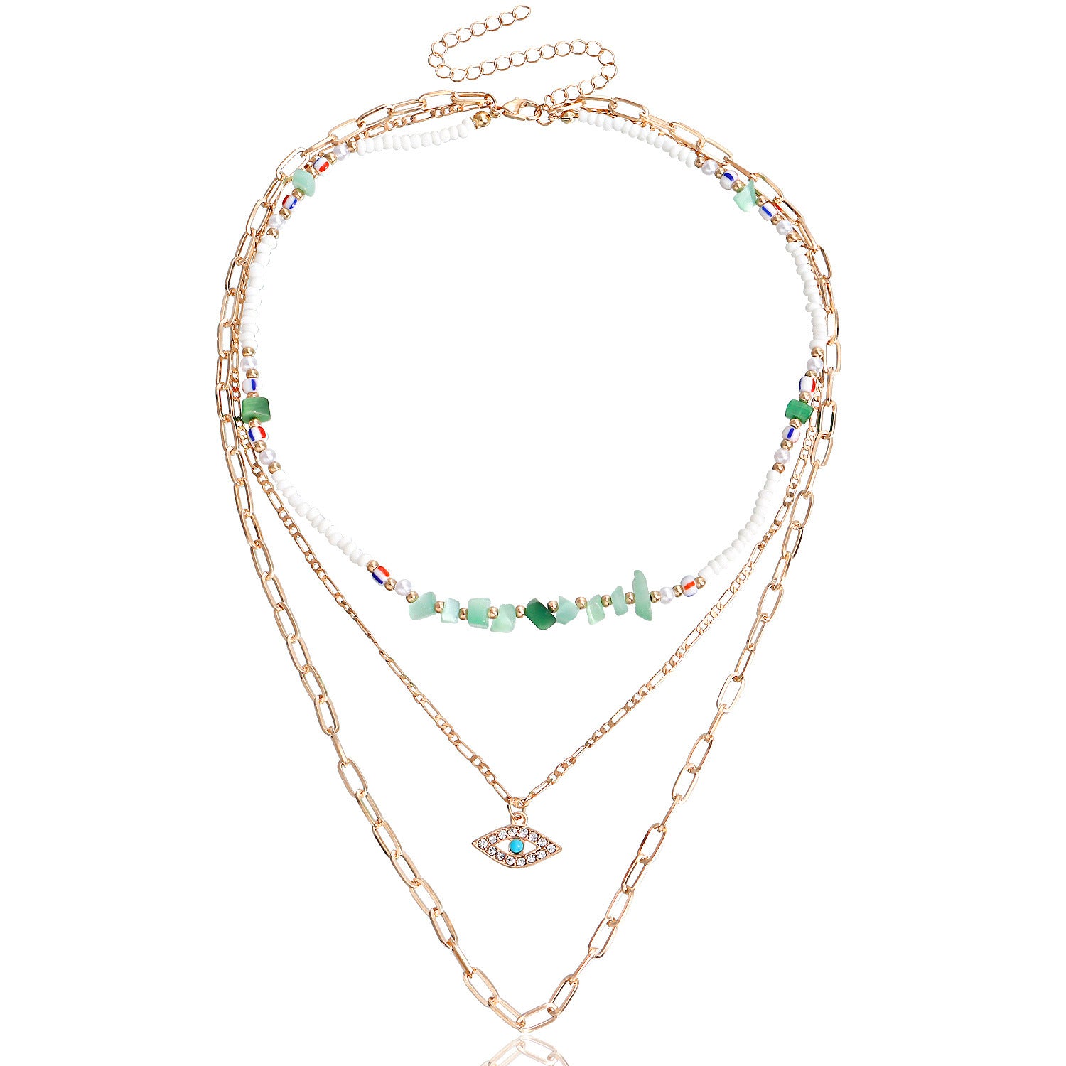 Wholesale Diamond Devil Eye Alloy Necklace